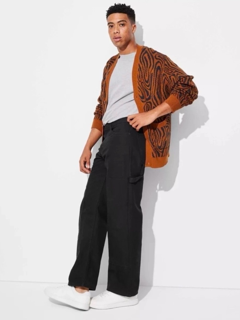 Men's Straight Leg Pull-On Carpenter Pants - Original Use- Black Jeans 34x30 NWT